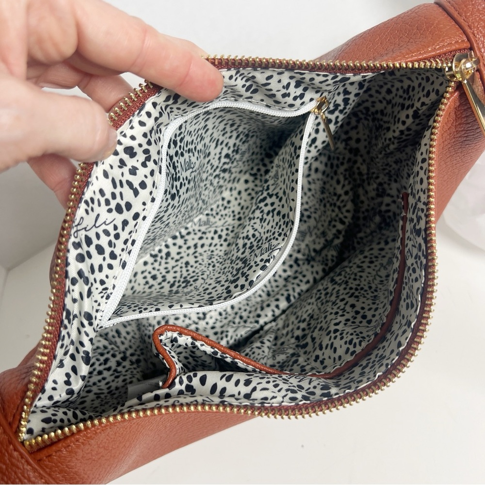 •MALI + LILI• Anthropologie The Aria Convertible Sling Bag in Cognac Brown Vegan - Picture 11 of 14